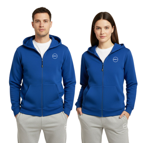 Sudadera con cremallera unisex con ajuste slim y bolsillos laterales